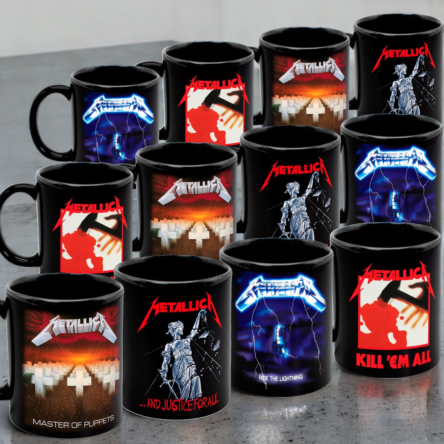 Juego de 12 tazas de Metallica - Elige tus diseños!