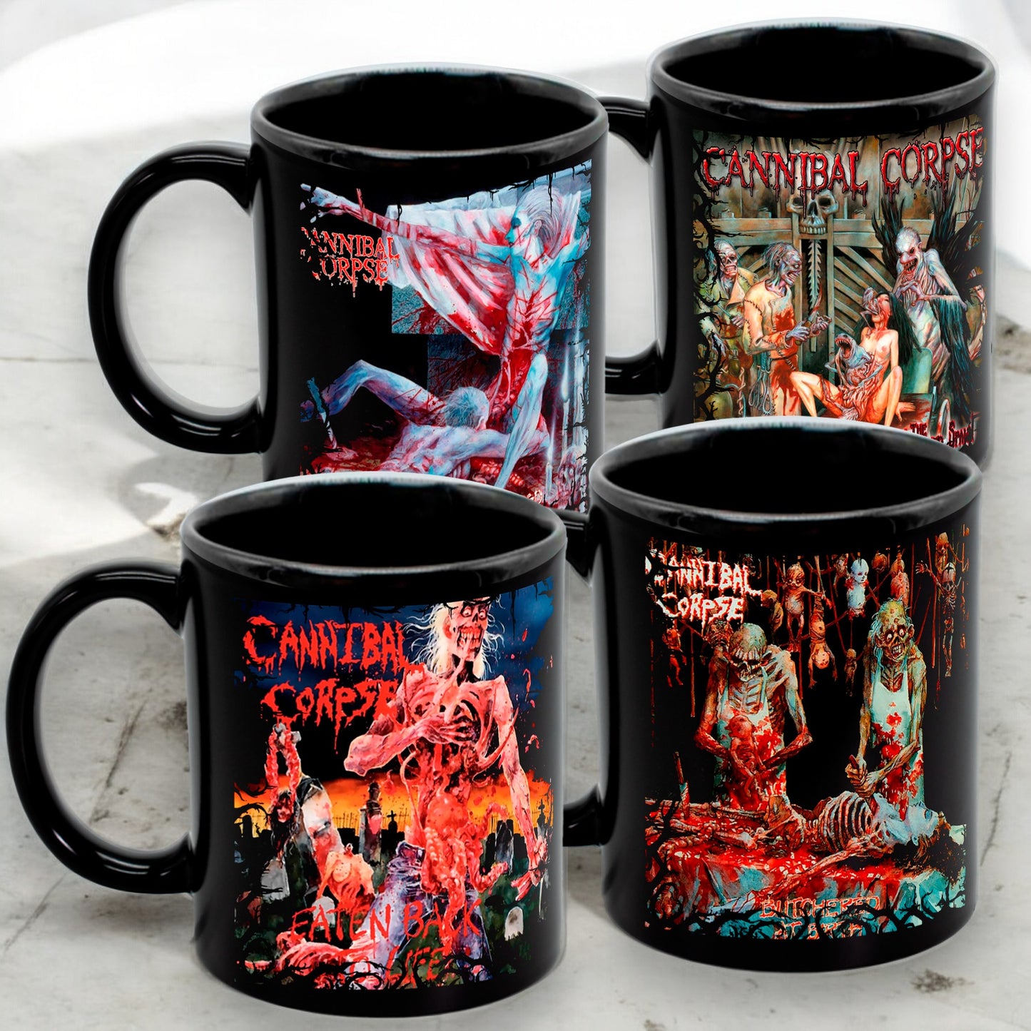 Juego de 4 tazas de Cannibal Corpse - Elige tus diseños!
