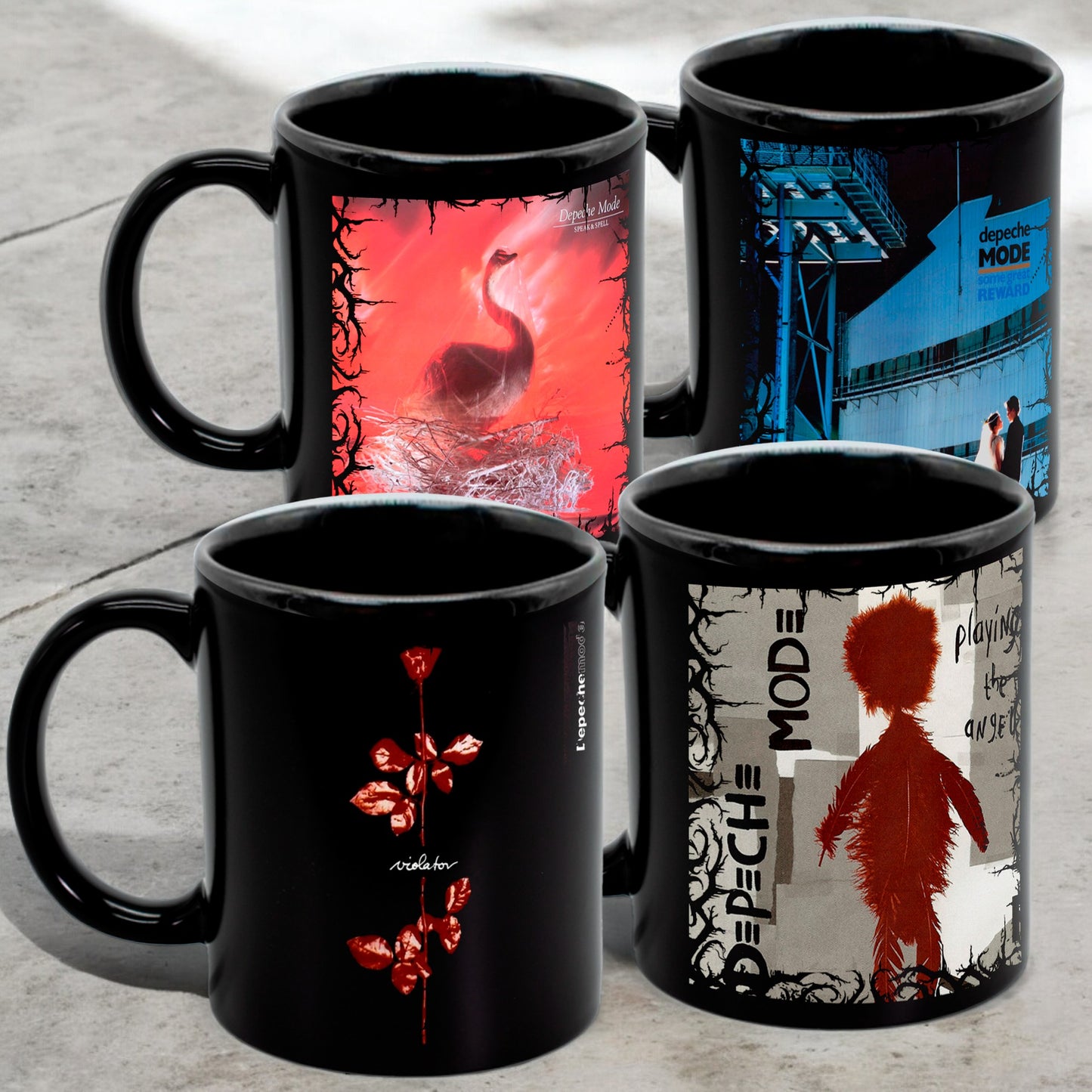 Juego de 4 tazas de Depeche Mode - Elige tus diseños!